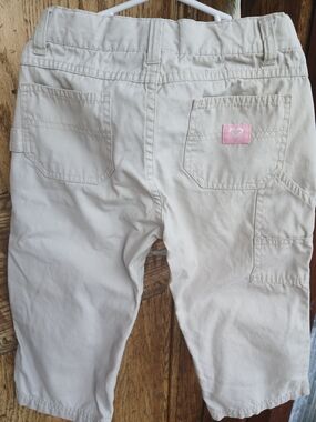 Vintage Roxy Girls Toddler Teenie Wahine Beige Carpenter Pants Size 6X